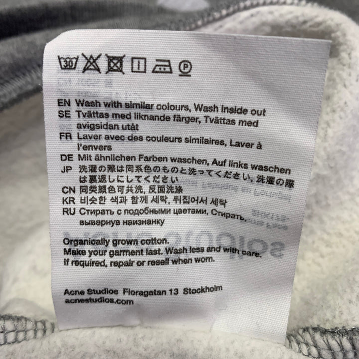 ACNE STUDIOS Size M Ferris Face Grey Cotton Hoodie Sweatshirt