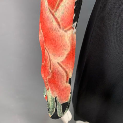 JOHN RICHMOND Size S Guereda Black Multi Color Viscose Dragon Long Sleeve Cocktail Dress