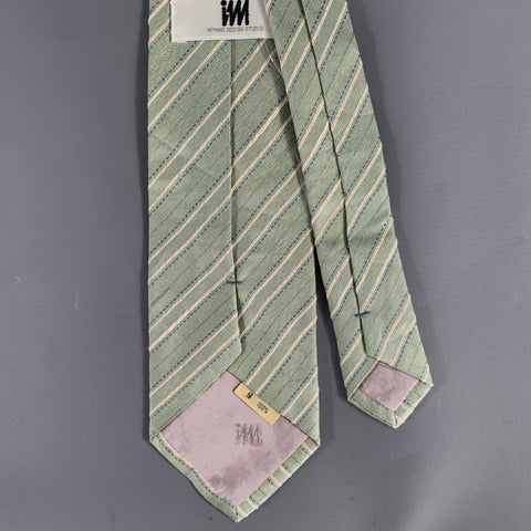 ISSEY MIYAKE Tan Mint Diagonal Silk Tie