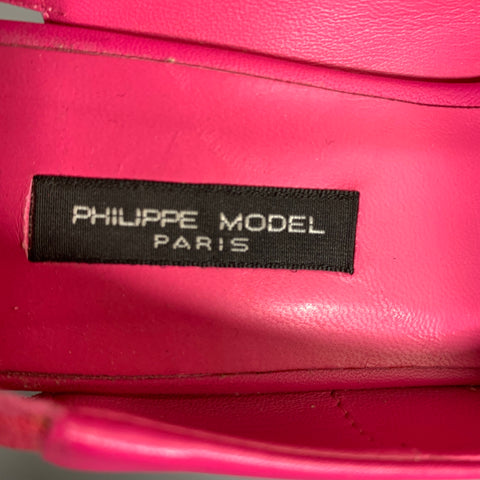 PHILIPPE MODEL Size 7.5 Pink Leather Slingback Pumps