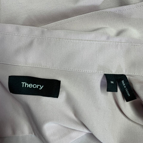 THEORY Size M Pink Blush Cotton Polyester Button Up Long Sleeve Shirt
