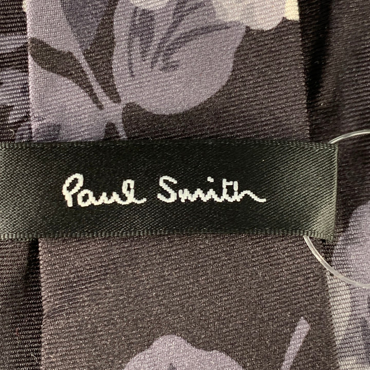PAUL SMITH Grey Charcoal Floral Silk Tie