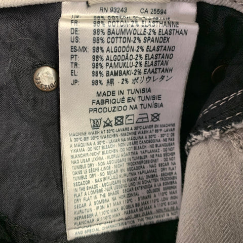 DIESEL FW16 Size 27 Tepphar Grey Distressed Cotton Blend Slim Jeans