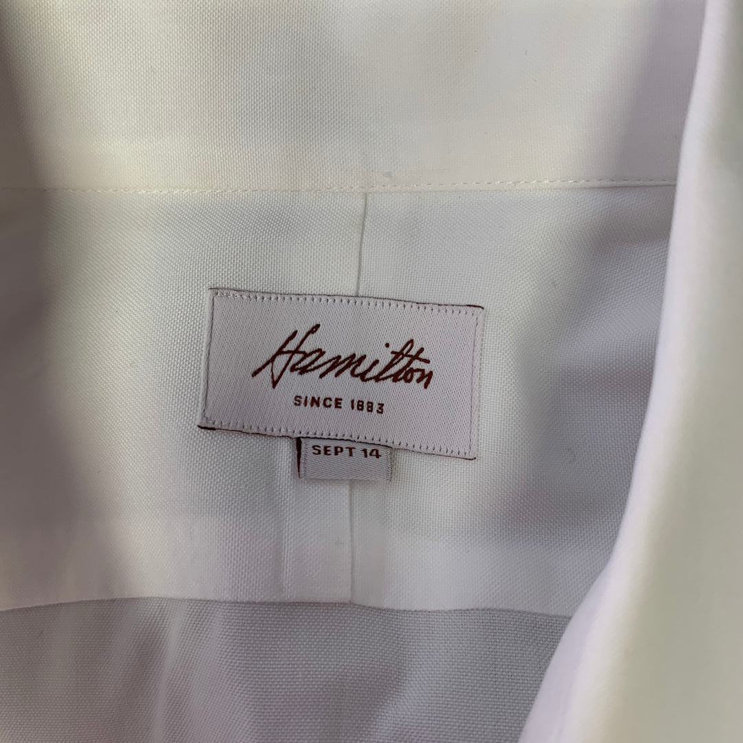 HAMILTON Size S White Cotton Spread Collar Long Sleeve Shirt