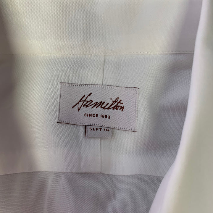 HAMILTON Size S White Cotton Spread Collar Long Sleeve Shirt