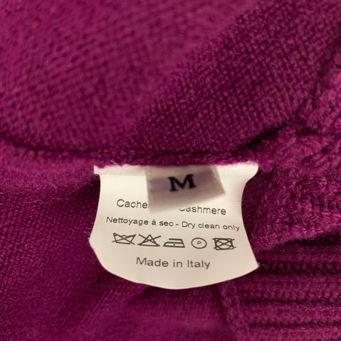 LANVIN Taille M Ensemble Cardigan Manches 3/4 Cachemire Violet