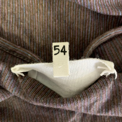 MAISON MARTIN MARGIELA Size XL Brown Purple Micro Stripe Henley Pullover