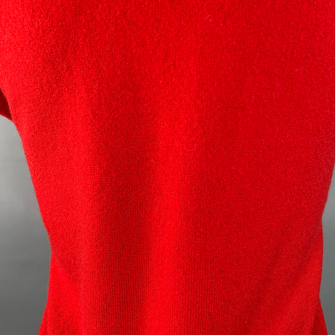 SHIRIN GUILD Size S Red Cashmere Short Sleeve Crew Neck Casual Top