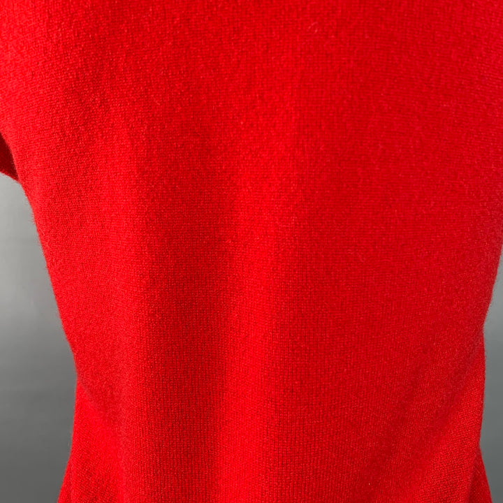 SHIRIN GUILD Size S Red Cashmere Short Sleeve Crew Neck Casual Top