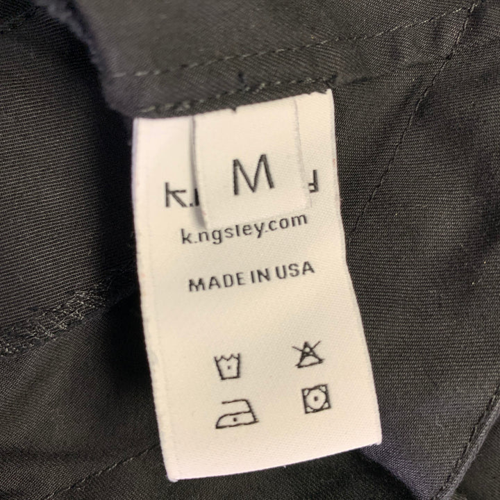 K.NGSLEY Size M Black Abstract Cotton Raw edge Vest (Indoor)