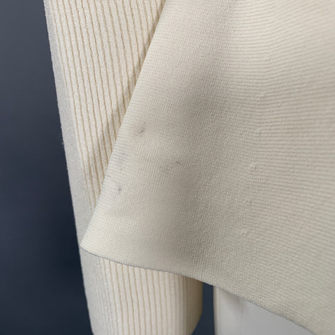 THEORY Size M Peplum Compact Crepe Cream Viscose Blend Ribbed Casual Top