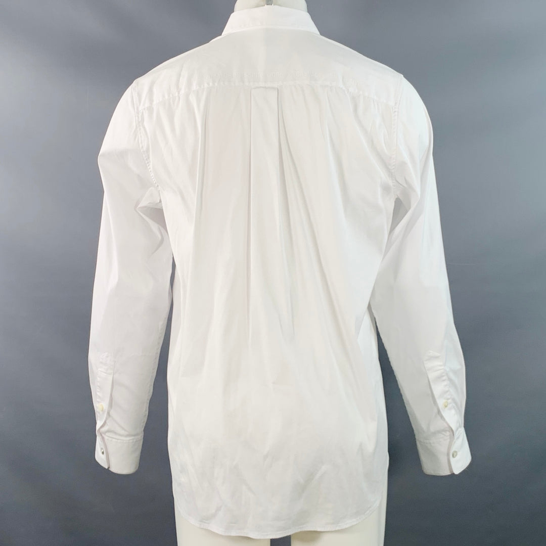 HELMUT LANG Size M White Cotton Blend Button Up Long Sleeve Shirt