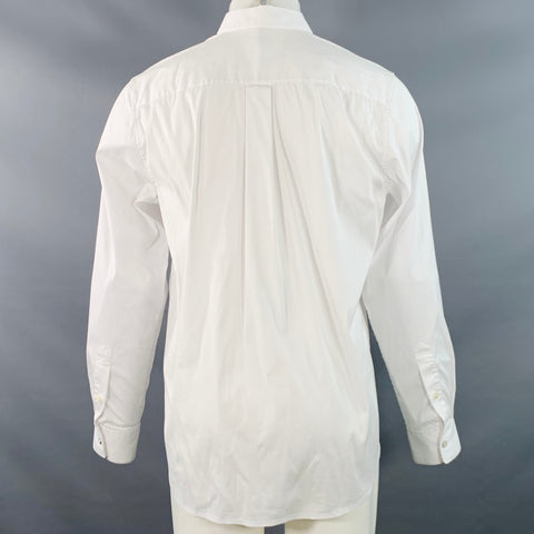 HELMUT LANG Size M White Cotton Blend Button Up Long Sleeve Shirt