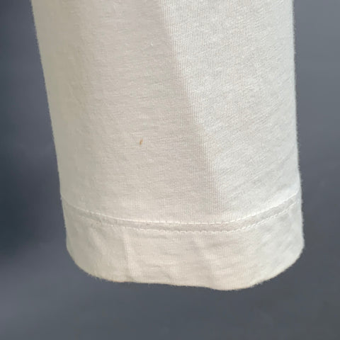 HELMUT LANG Size XL White Cotton Blend Chiffon Double Layer Crew Neck Pullover