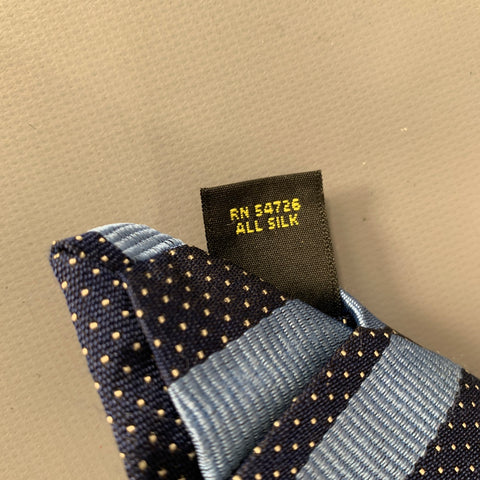 OXXFORD CLOTHES Navy Blue Diagonal Stripe Silk Tie