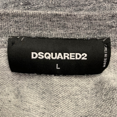 DSQUARED2 Size L Grey Red Logo Sweatshirt