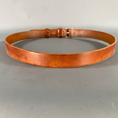 BERGDORF GOODMAN Size 38 Brown Light Crackled Leather Belt