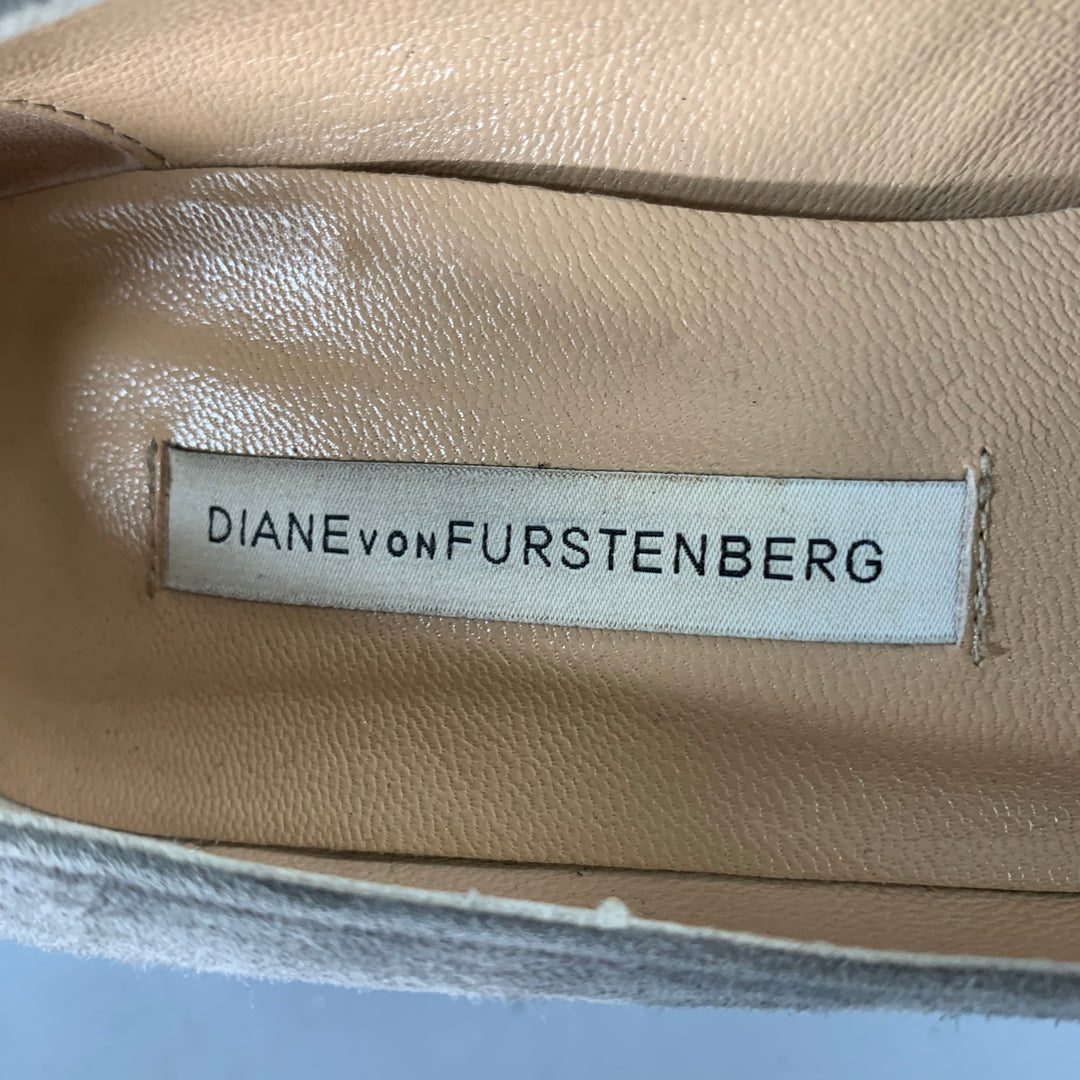 DIANE VON FURSTENBERG Size 6 Grey Black Suede Pointed Toe Pumps