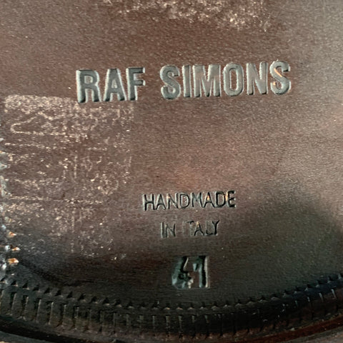 RAF SIMONS Size 8 Brown Leather Derby Lace-Up Shoes