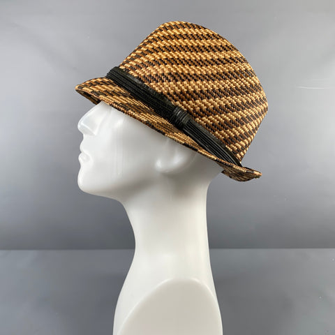 MAKINS Brown Beige Woven Straw Hats