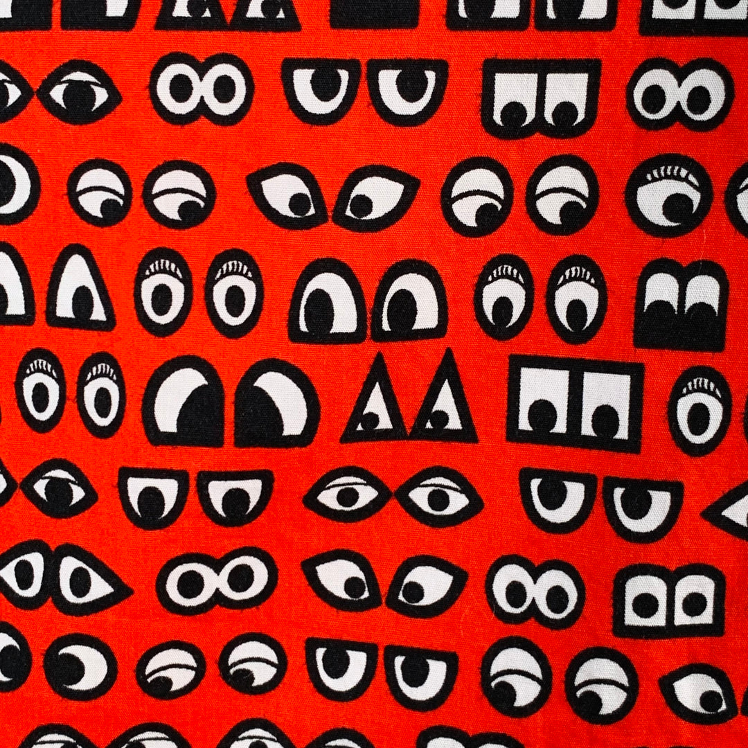 WALTER VAN BEIRENDONCK Size XL Red Black White Cartoon Eyes Long Sleeve Shirt