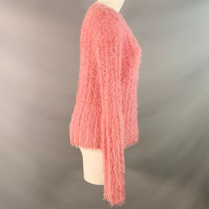 SIES MARJAN Size S Shaggy Metallic Pink Polyamide Blend Crew Neck Pullover