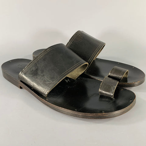 JOHN VARVATOS Size 10 Black Leather Sandals