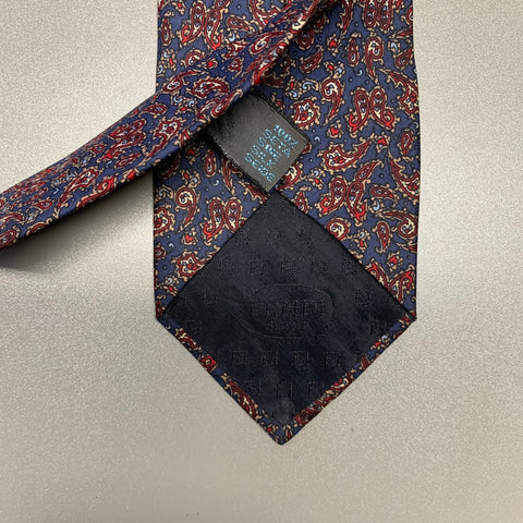 FENDI Navy Red Paisley Silk Tie