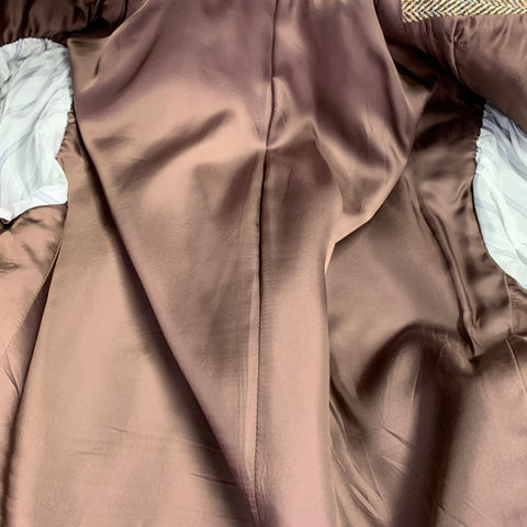 O'CONNELL'S Size 42 Long Brown Beige Herringbone Wool Sport Coat