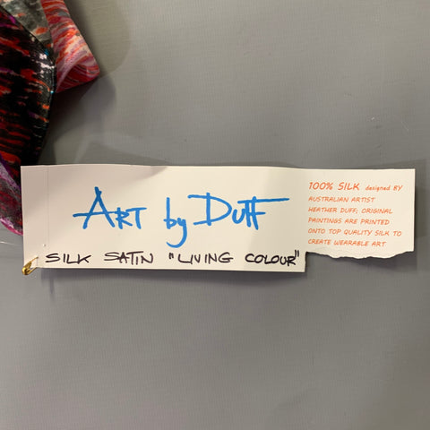 ART BY DUFF Living Colour Multi Color Print Silk Scarf Shawl
