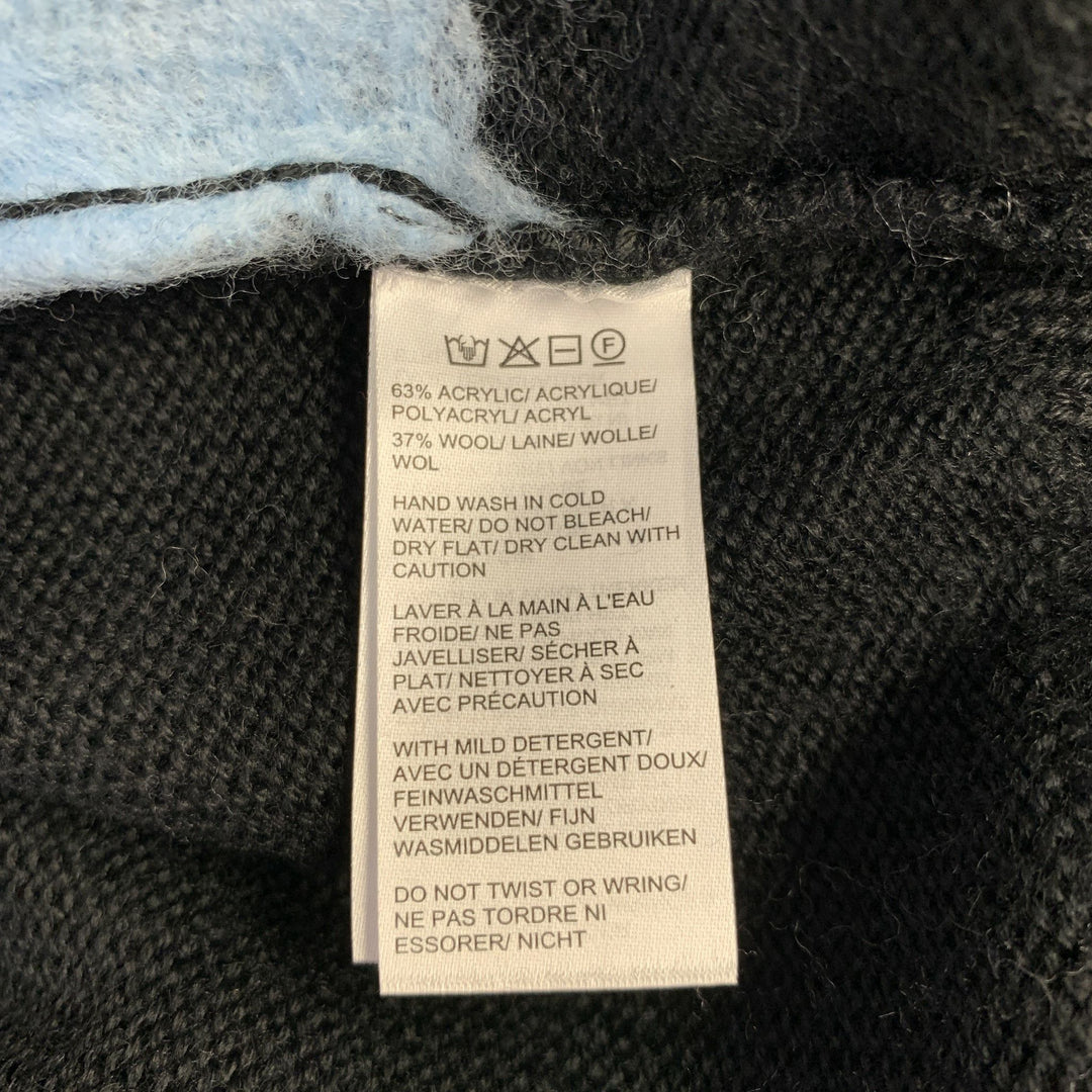 SAKS FIFTH AVENUE Size M Black Blue Yellow Stripe Acrylic Blend Sweater
