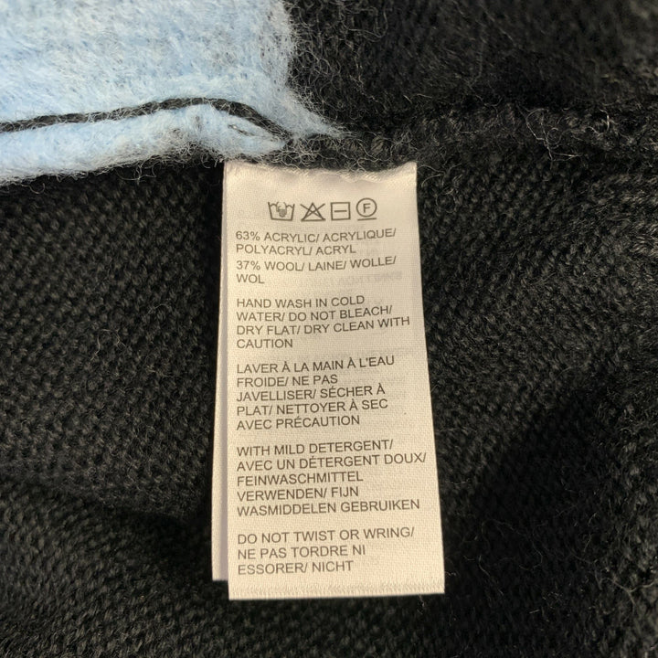 SAKS FIFTH AVENUE Size M Black Blue Yellow Stripe Acrylic Blend Sweater