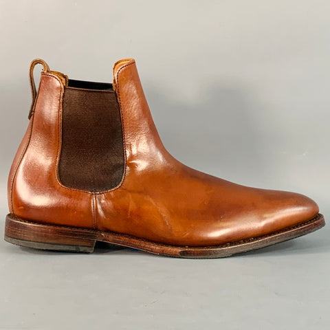 ALLEN EDMONDS Size 11 Liverpool Brown Leather Ankle Chelsea Boots
