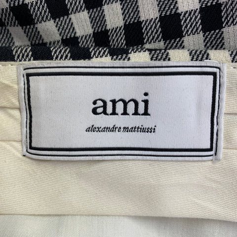 AMI by ALEXANDRE MATTIUSSI Size L Black White Checkered Cotton Casual Pants