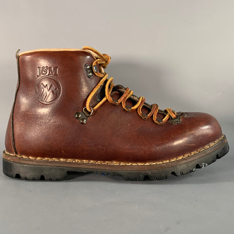 JOHNSTON & MURPHY Size 10 Brown Leather Lace-Up Hiking Ankle Boots