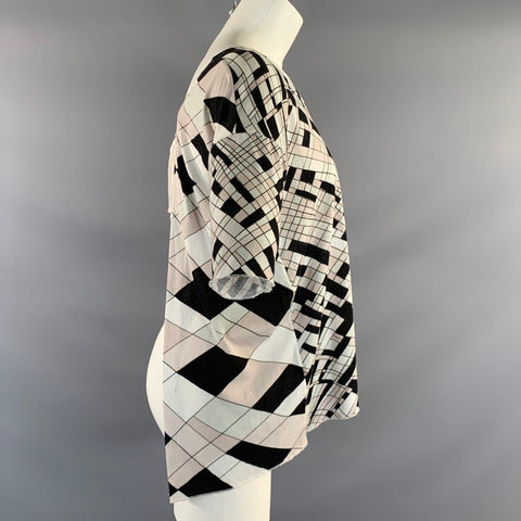 MARNI Size S White Black Cotton Abstract Open back Shirt