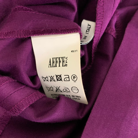 MOSCHINO Size 8 Purple Cotton Blend Ruffle Blouse