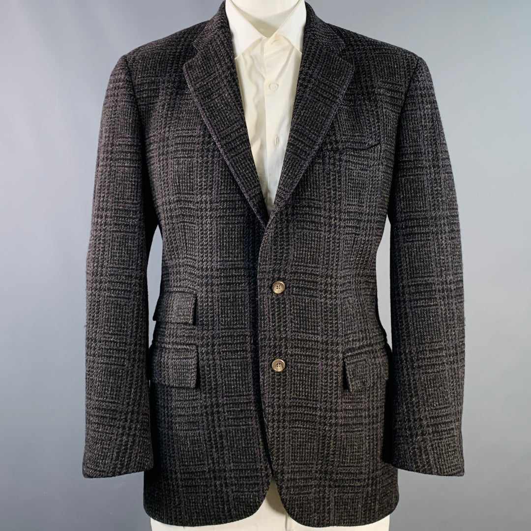 POLO by RALPH LAUREN Size 42 Regular Brown Purple Glenplaid Virgin Wool Sport Coat