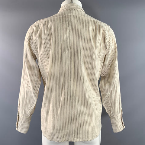 CYII Size M Cream Olive Stripe Dagger Long Sleeve Shirt