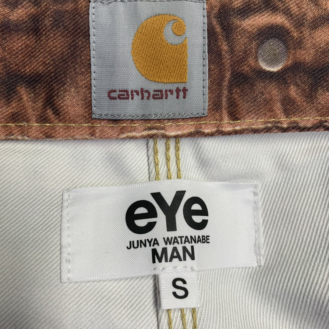 JUNYA WATANABE x CARHARTT 2023 Size S Brown Marble Print Cotton Worker Casual Pants
