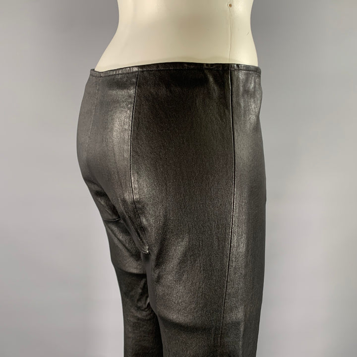 THE ROW Size M Black Lambskin Leggings
