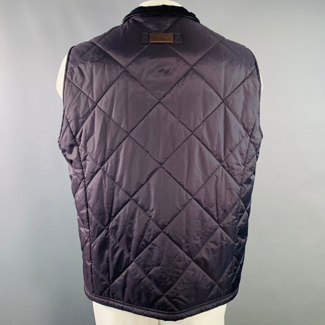 BARBOUR Size XL Finn Navy Quilted Polyamide Zip Up Puffer Vest