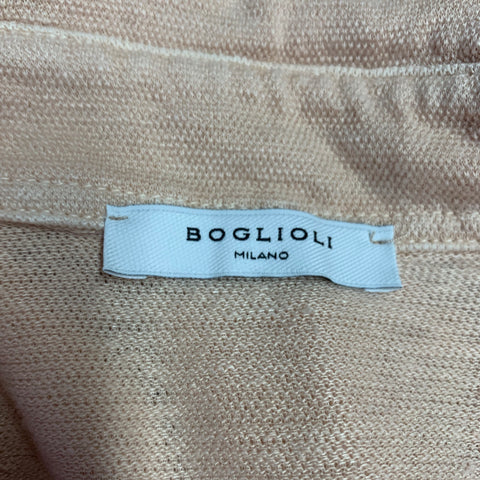 BOGLIOLI Size XS Pink Linen Half Placket Polo