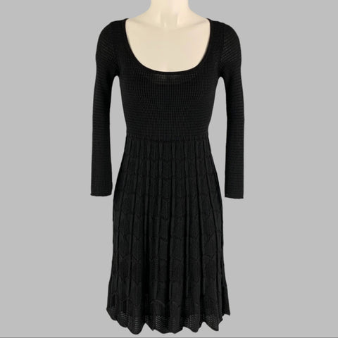 M MISSONI Size 6 Black Knit A-Line Dress