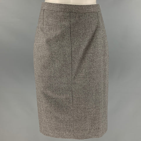 NO BRAND Falda lápiz gris jaspeado talla 4