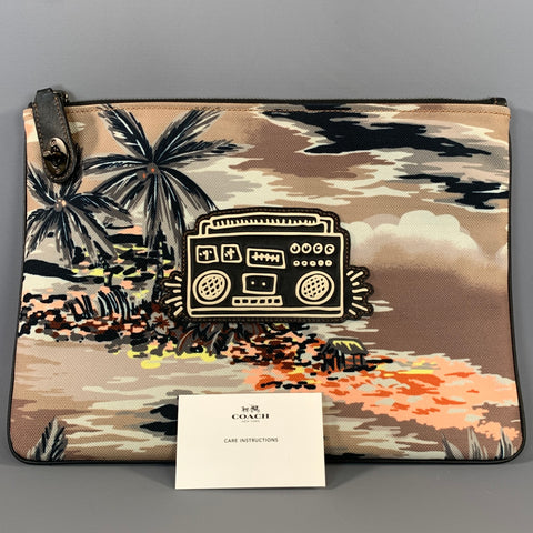 COACH SS2018 Tan Black 28731 Landscape Canvas Bag