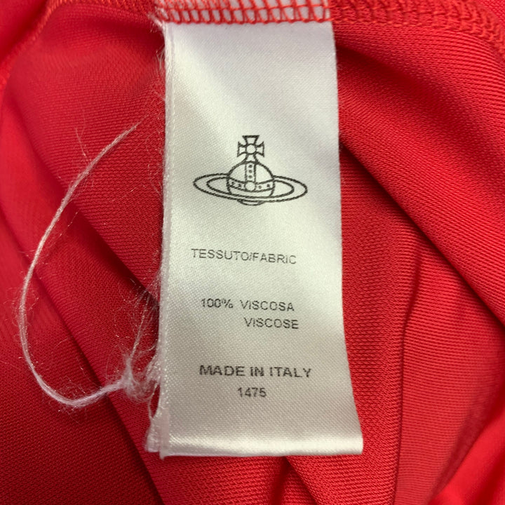 VIVIENNE WESTWOOD Size XS Red Viscose Ruched Long Sleeve Dress