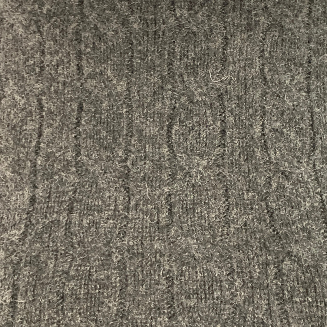 RALPH LAUREN Size S Grey Charcoal Cashmere Cable Knit Turtleneck Sweater
