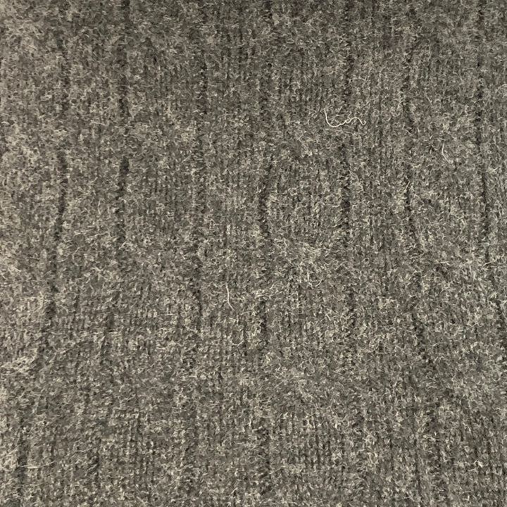 RALPH LAUREN Size S Grey Charcoal Cashmere Cable Knit Turtleneck Sweater