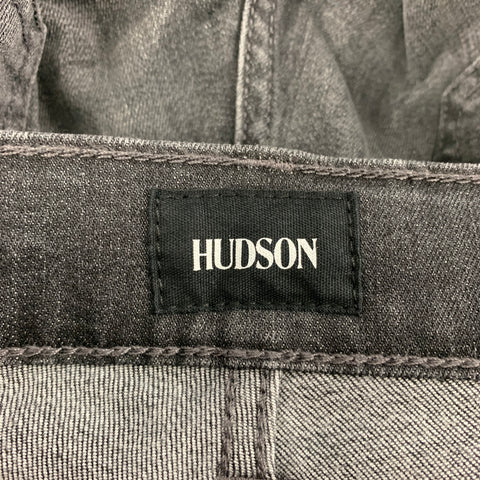 HUDSON Size 30 Charcoal Washed Cotton Blend Skinny Jeans